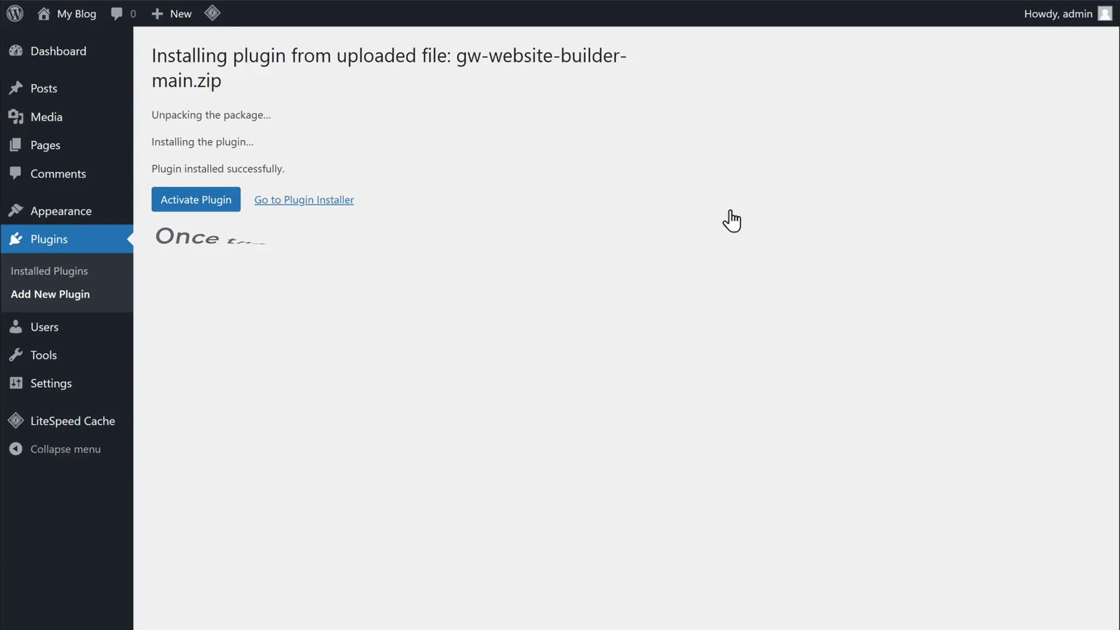Uploading and installing GravityWrite plugin in WordPress