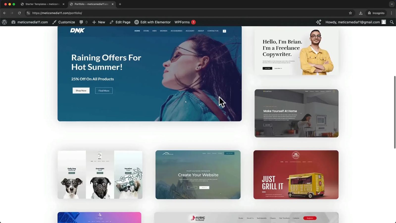 New website created from template