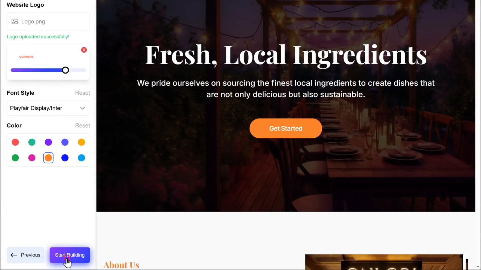 AI generating homepage content and images