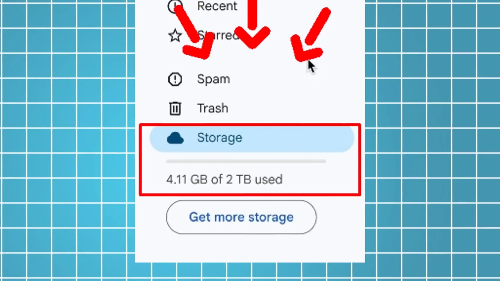 Google Drive showing Pro status with 2TB storage