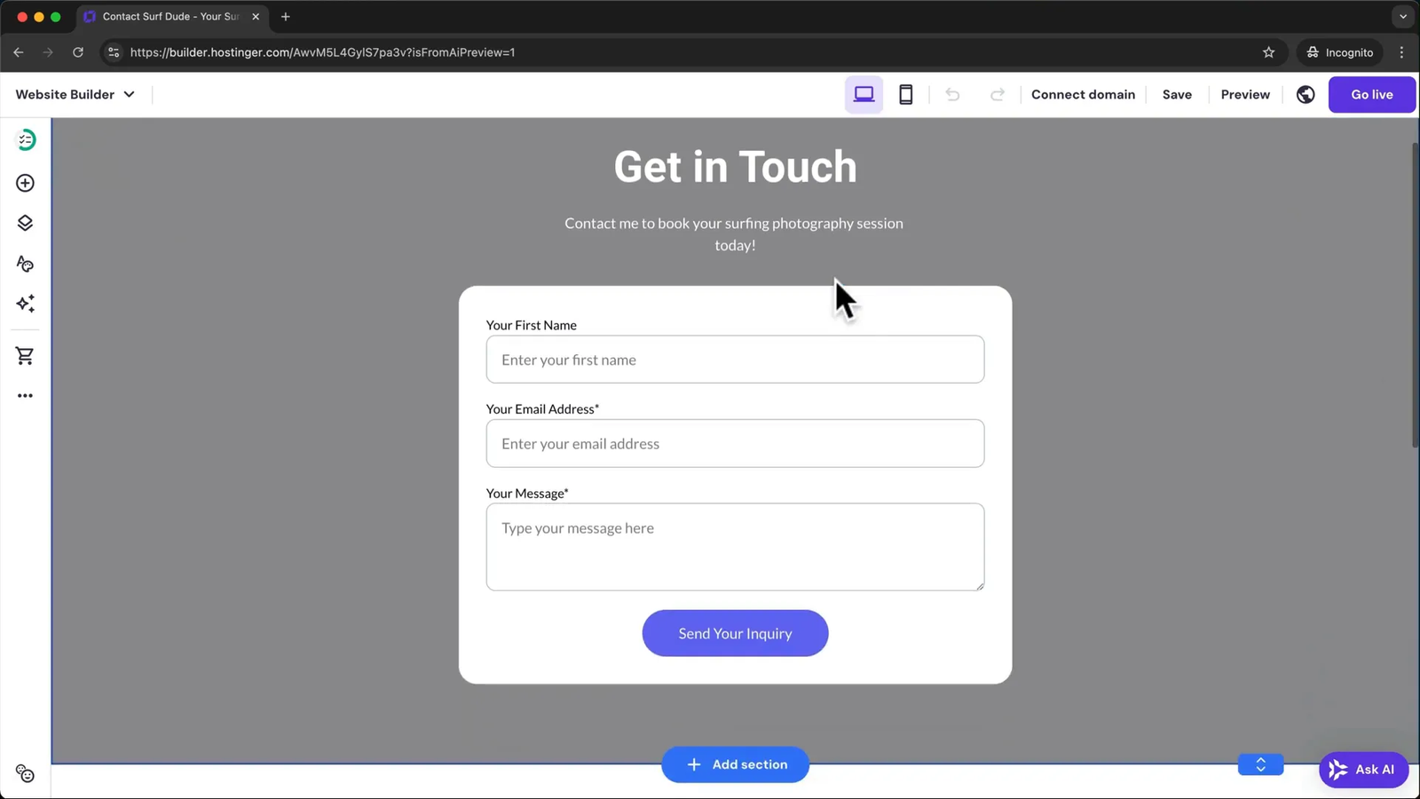 Editing and managing contact forms