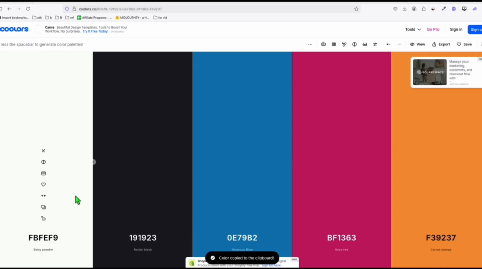 Color palette generation for custom directory theme