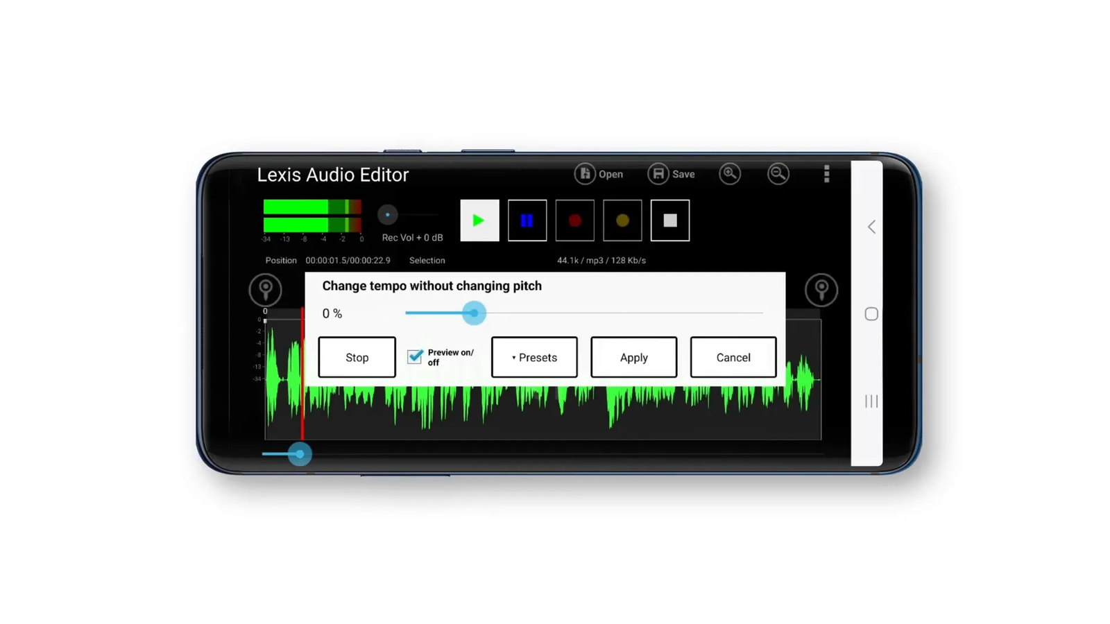 Editing audio with Lexus Audio Editor