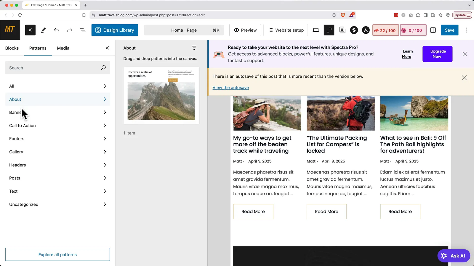Customizing homepage headline, button, and background image
