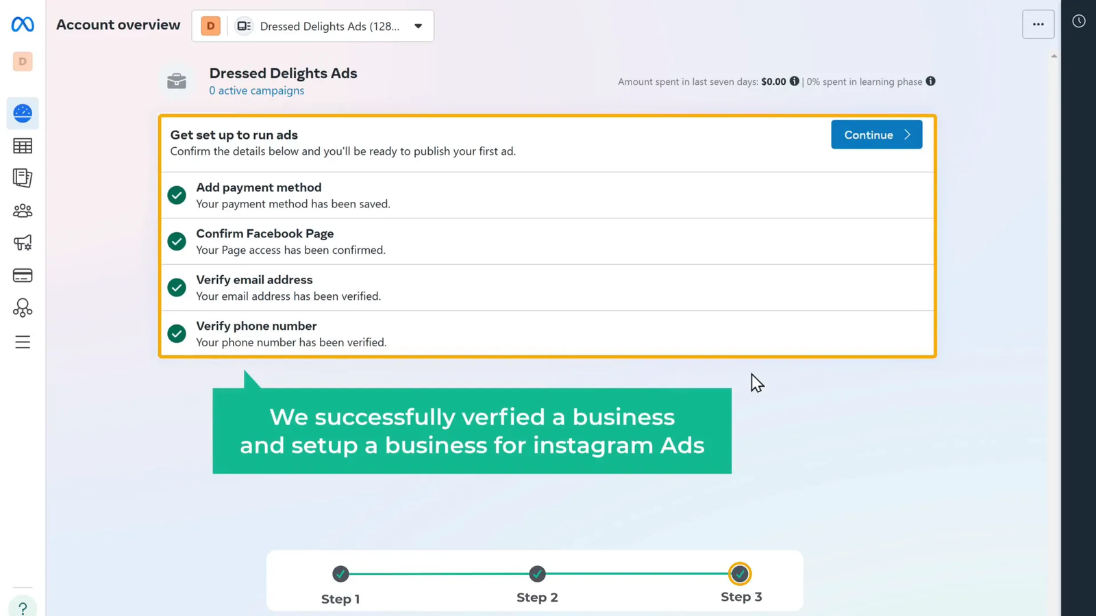 Verifying business details in Meta Business Suite