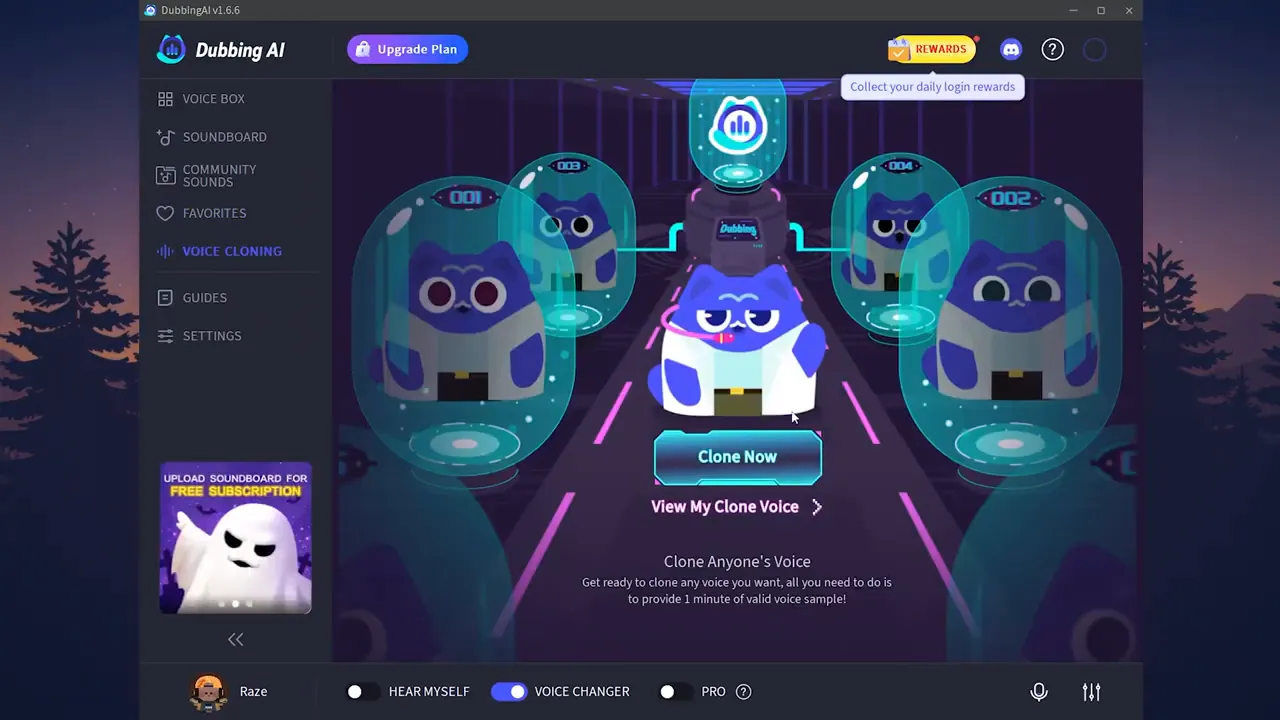 Dubbing AI voice cloning feature description