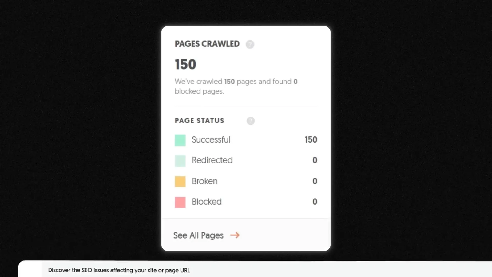 Ubersuggest SEO site audit tool showing broken pages and site speed issues