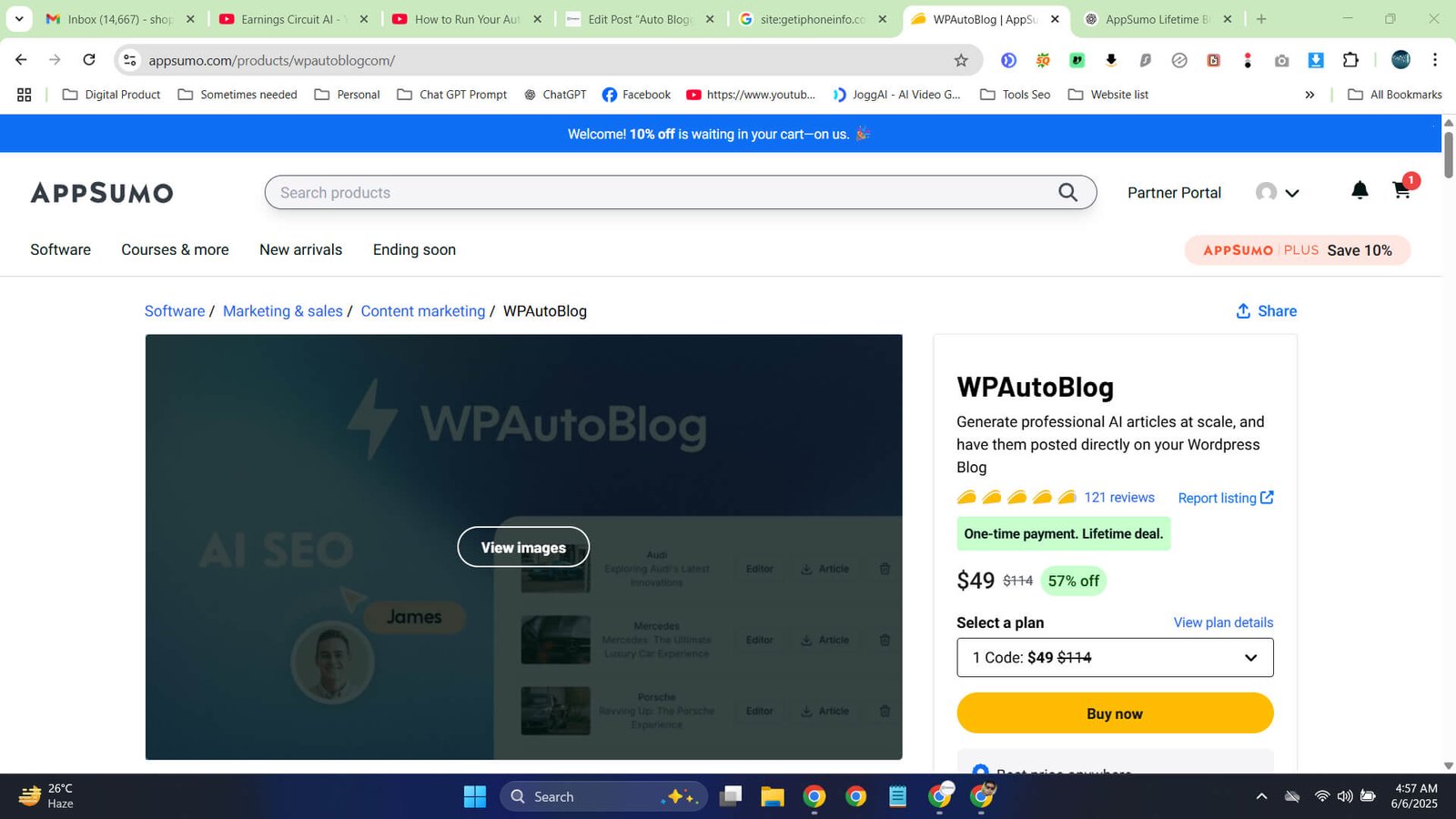 WPAutoBlog
Generate professional AI articles at scale, and have them posted directly on your WordPress Blog