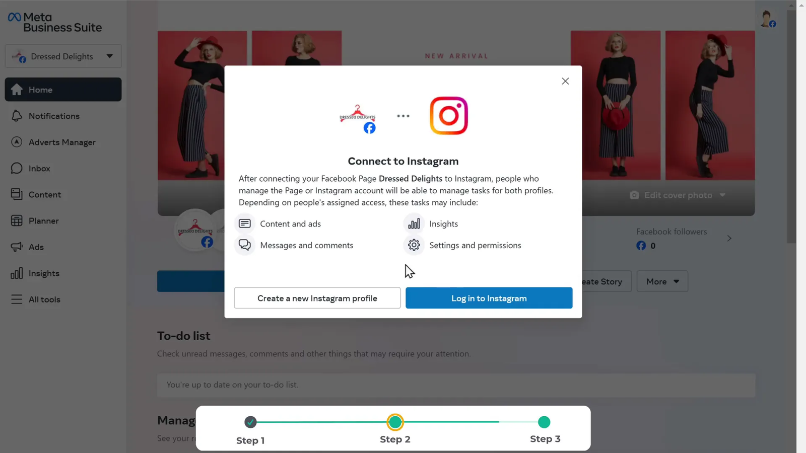 Connecting Instagram and Facebook in Meta Business Suite