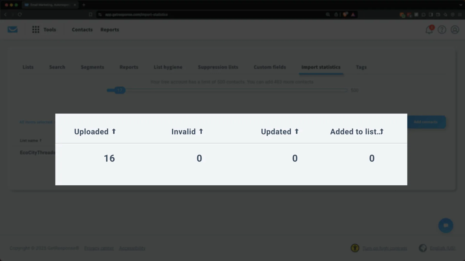 Importing contacts into GetResponse from a file