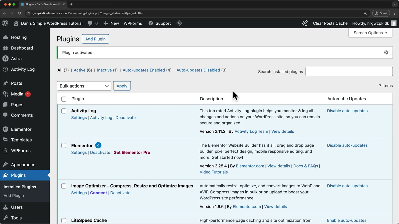 Elementor domain connection interface with Hover domain registration