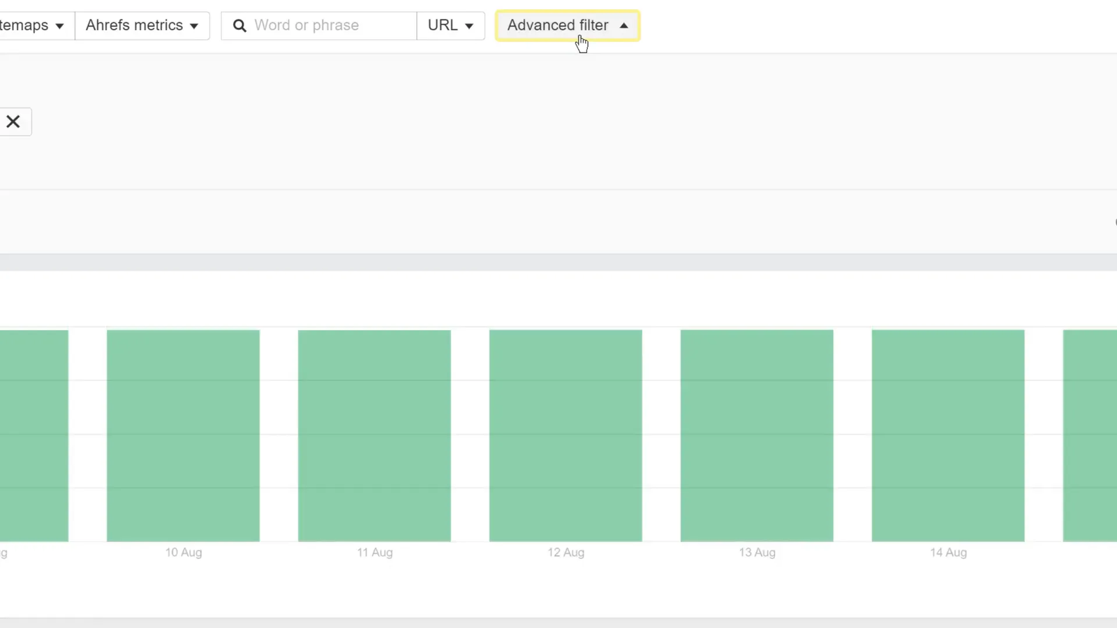 Page Explorer advanced filters for finding specific URLs